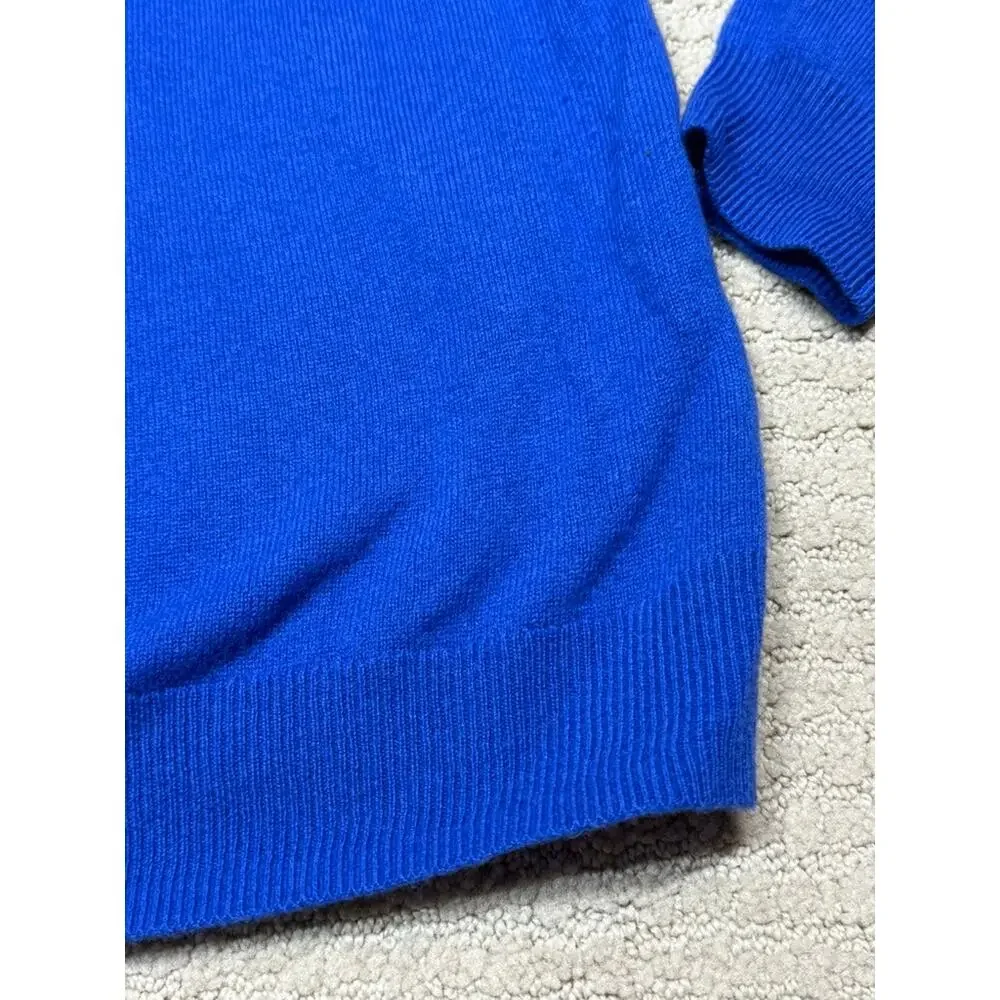 J. Crew Vibrant Royal Blue Cashmere Crewneck Sweater Men's Large